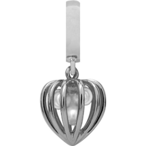 Image of Christina Collect Pearl Heart Cage sølv charm